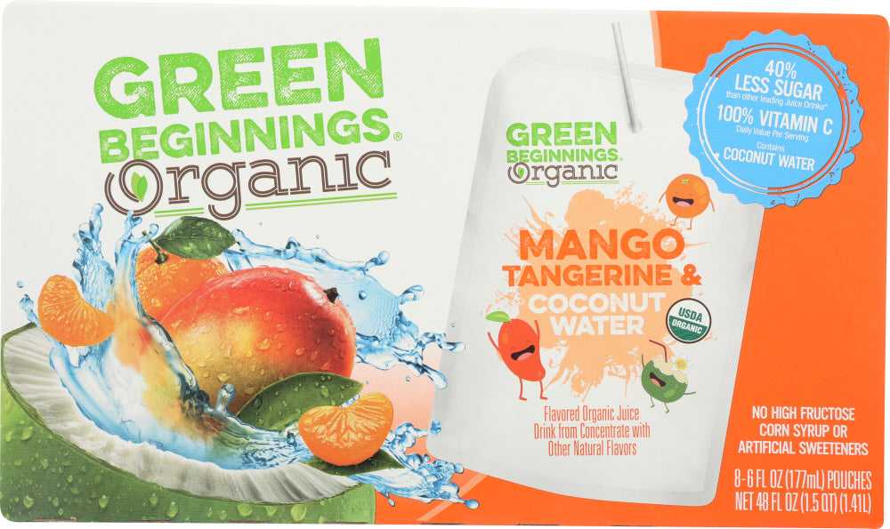 GREEN BEGINNINGS: Juice Mango Tangerine Coconut Water, 48 fo