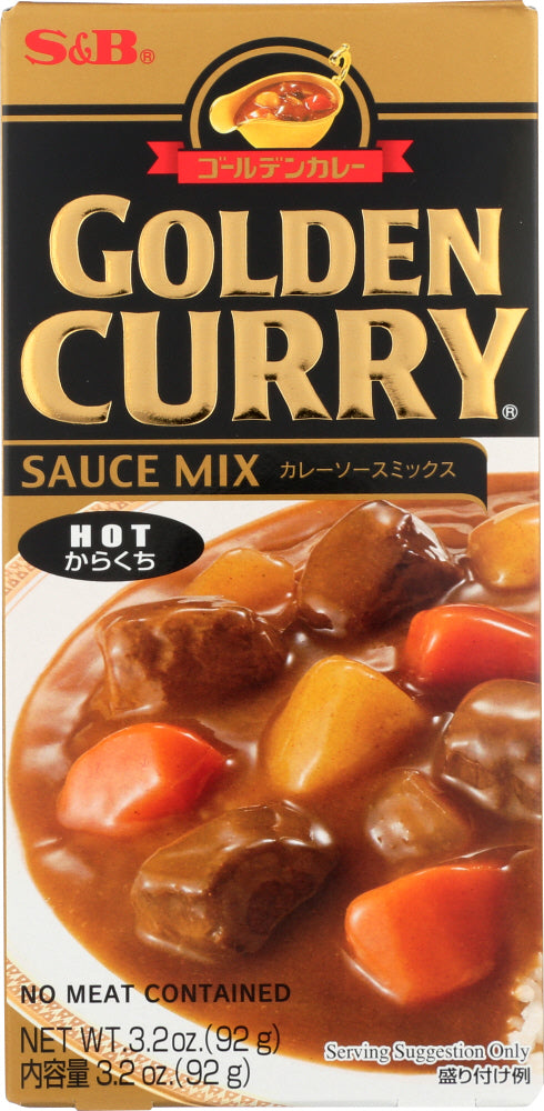 S & B: Sauce Mix Hot Golden Curry, 3.2 oz