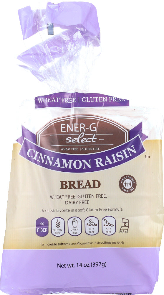 ENER-G FOODS: Gluten Free Cinnamon Raisin Bread, 14 oz