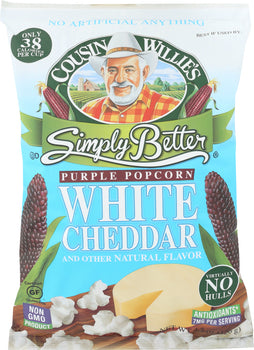 COUSIN WILLIES SIMPLY BETTER: Popcorn White Cheddar, 4.5 oz