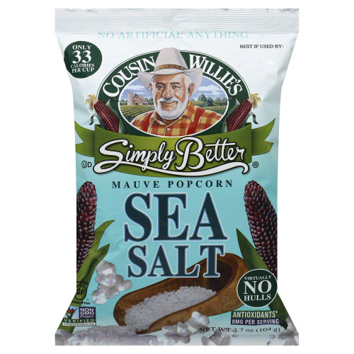 COUSIN WILLIES SIMPLY BETTER: Popcorn Sea Salt, 3.7 oz