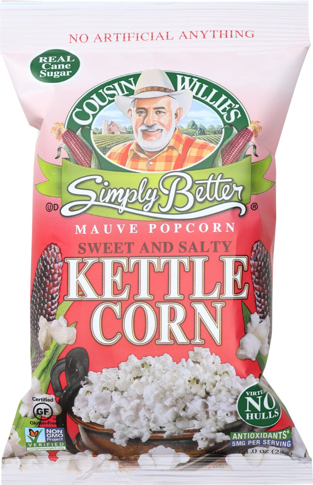 COUSIN WILLIES SIMPLY BETTER: Popcorn Kettle Corn Sweet and Salty, 1 oz