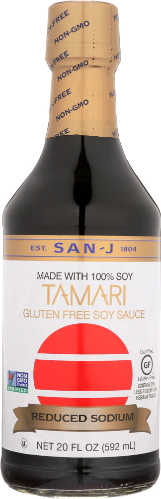 SAN-J: Reduce Sodium Tamari Soy Sauce, 20 oz