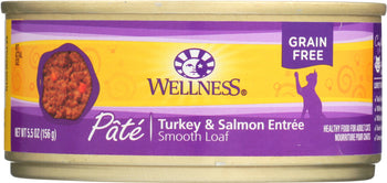 WELLNESS: Canned Cat Food Turkey and Salmon Formula, 5.5 oz