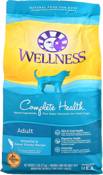 WELLNESS: Complete Health Whitefish & Sweet Potato Dry Dog Food, 5 lb