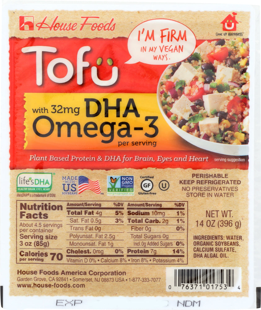 HOUSE FOODS: Tofu Firm DHA Omega-3, 14 oz