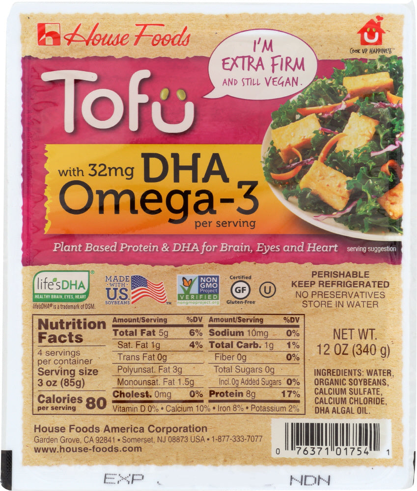 HOUSE FOODS: Tofu Extra Firm DHA Omega-3, 12 oz