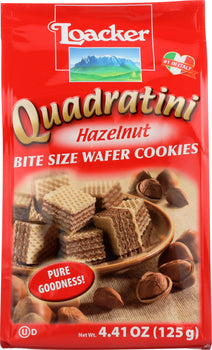 LOACKER: Quadratini Hazelnut Wafer 125g, 4.41 oz