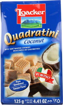 LOACKER: Quadratini Coconut Wafer 125g, 4.41 oz