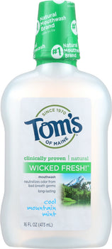 TOM'S OF MAINE: Wicked Fresh Mouthwash Cool Mountain Mint, 16 oz