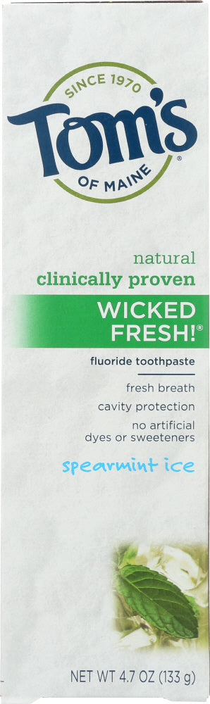 TOMS OF MAINE: Wicked Fresh! Fluoride Toothpaste Spearmint Ice, 4.7 Oz