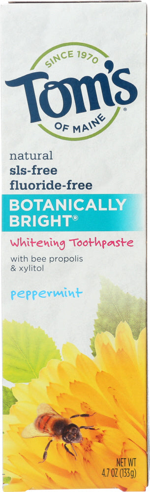 TOM'S OF MAINE: Botanically Bright Whitening Toothpaste Peppermint, 4.7 oz