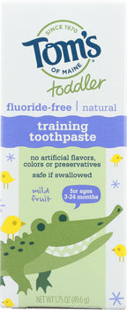 TOMS OF MAINE: Toddler Fluoride-Free Natural Training Toothpaste Mild Fruit, 1.75 oz