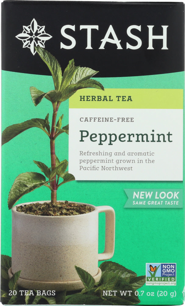 STASH TEA: Premium Peppermint Herbal Tea Caffeine Free 20 Tea Bags, 0.7 oz