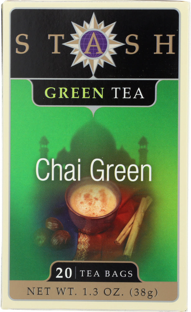 STASH TEA: Chai Green Tea 20 Tea Bags, 1.3 oz