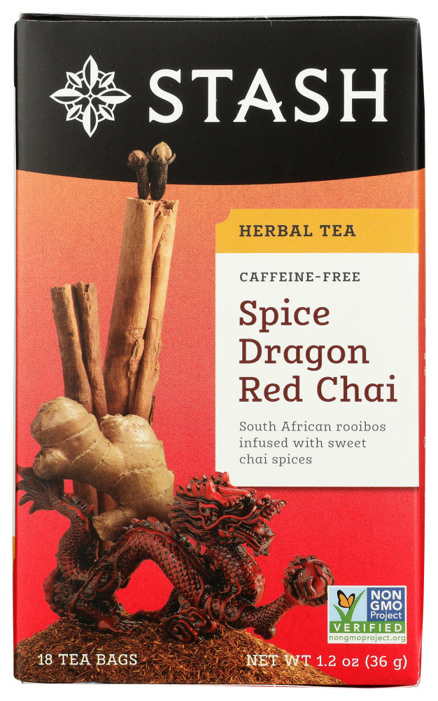 STASH TEA: Premium Herbal Tea Spice Dragon Red Chai Caffeine Free 18 Tea Bags, 1.2 oz