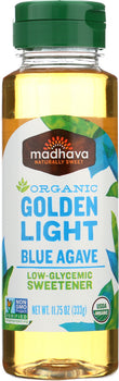 MADHAVA: Organic Golden Light Blue Agave Nectar, 11.75 oz