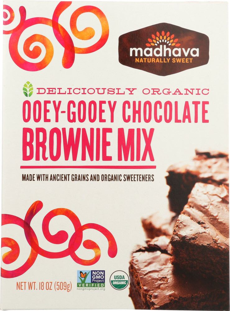 MADHAVA HONEY: Organic Ancient Grains Brownie Mix, 18 oz