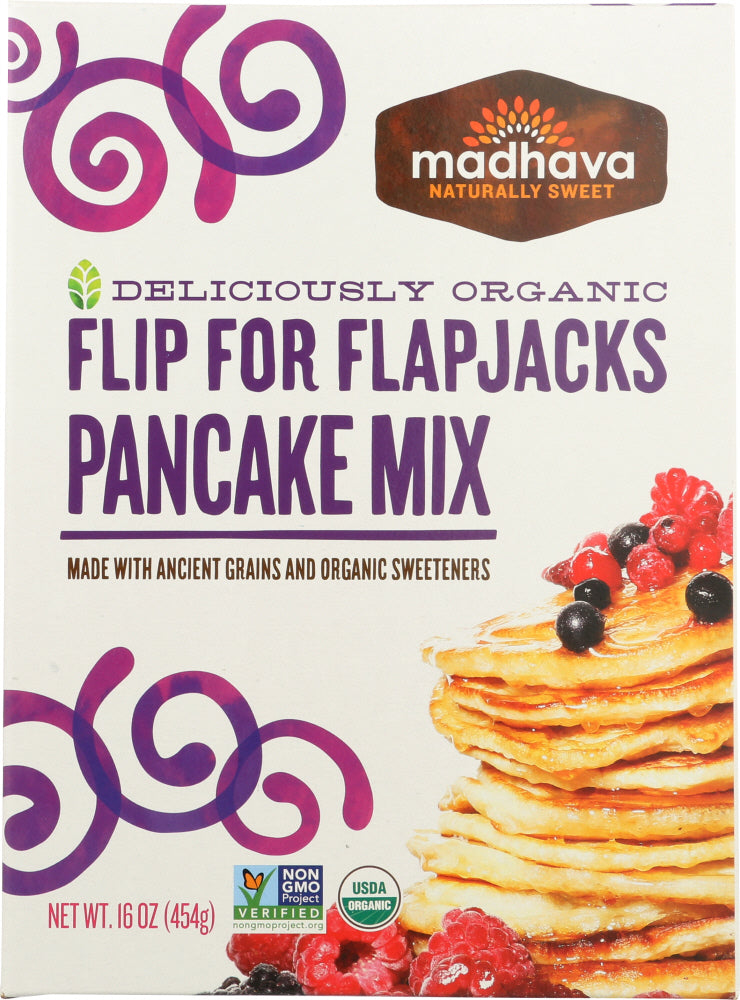 MADHAVA HONEY: Organic Ancient Grains Pancake Mix, 16 oz