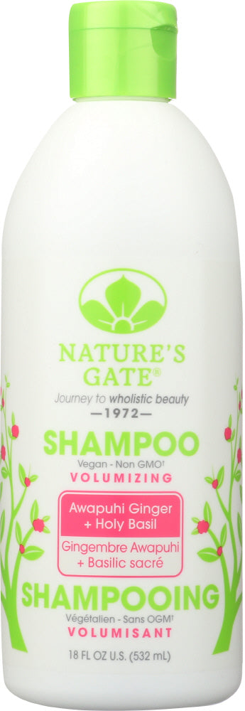 NATURES GATE: Awapuhi Ginger + Holy Basil Volumizing Shampoo, 18 oz