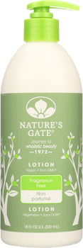 NATURES GATE: Moisturizing Lotion Fragrance Free, 18 oz