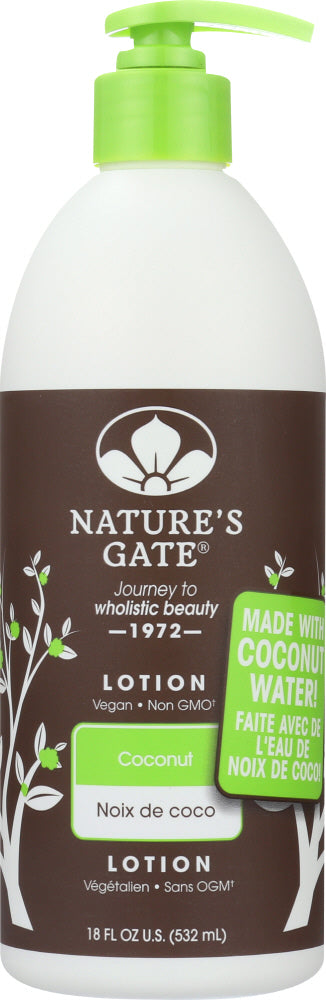 NATURES GATE: Body Lotion Coconut, 18 oz