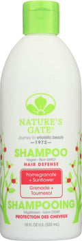 NATURES GATE: Hair Defense Shampoo Pomegranate + Sunflower, 18 oz