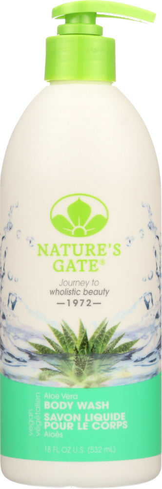 NATURES GATE: Body Wash Aloe Vera, 18 oz