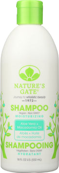 NATURES GATE: Moisturizing Shampoo Aloe Vera + Macadamia Oil, 18 oz