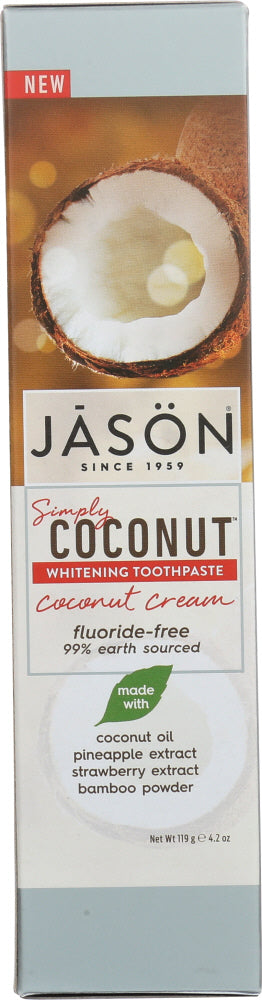 JASON: Toothpaste Simply Coconut Whitening Cream, 4.2 oz