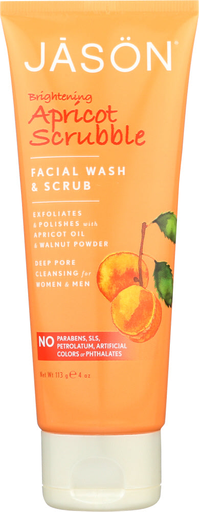 JASON: Brightening Apricot Scrubble Facial Wash & Scrub, 4 oz