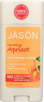 JASON: Deodorant Stick Nourishing Apricot, 2.5 oz