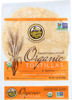 LA TORTILLA FACTORY: Traditional Flour Organic Tortillas, 7.62 oz