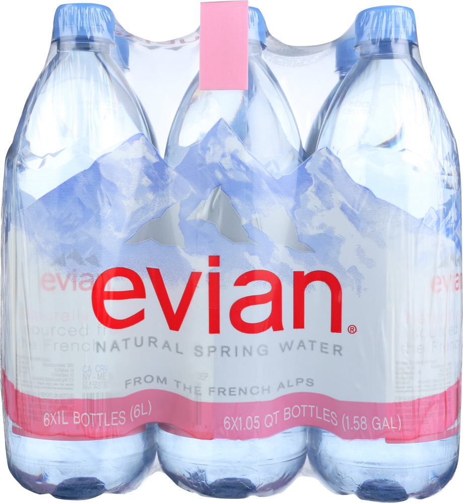 EVIAN: Spring Water 6 Pack, 6 lt