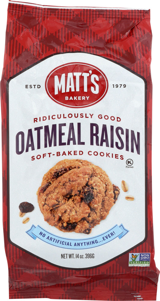 MATTS COOKIES: Cookies Oatmeal Raisin, 14 oz