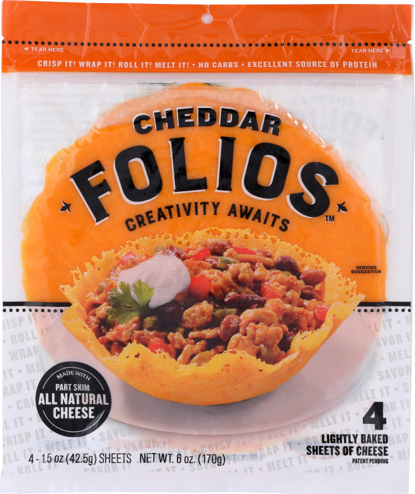 FOLIOS: Cheddar Cheese Wraps, 6 oz