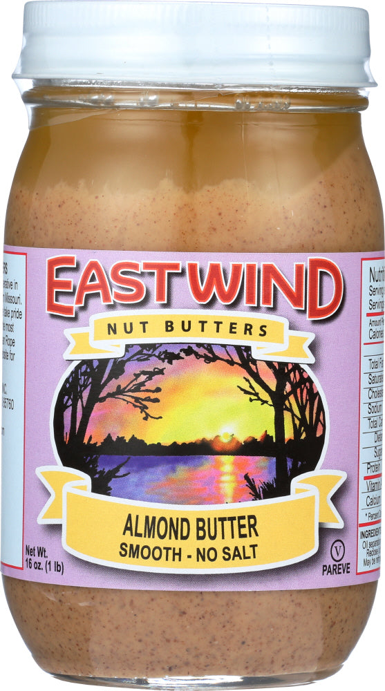 EAST WIND: No Salt Smooth Almond Butter, 16 Oz