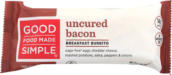 GOOD FOOD MADE SIMPLE: Uncured Bacon Breakfast Burrito, 5 oz