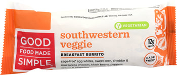 GOOD FOOD MADE SIMPLE: Southwestern Veggie Egg White Breakfast Burrito, 5 oz