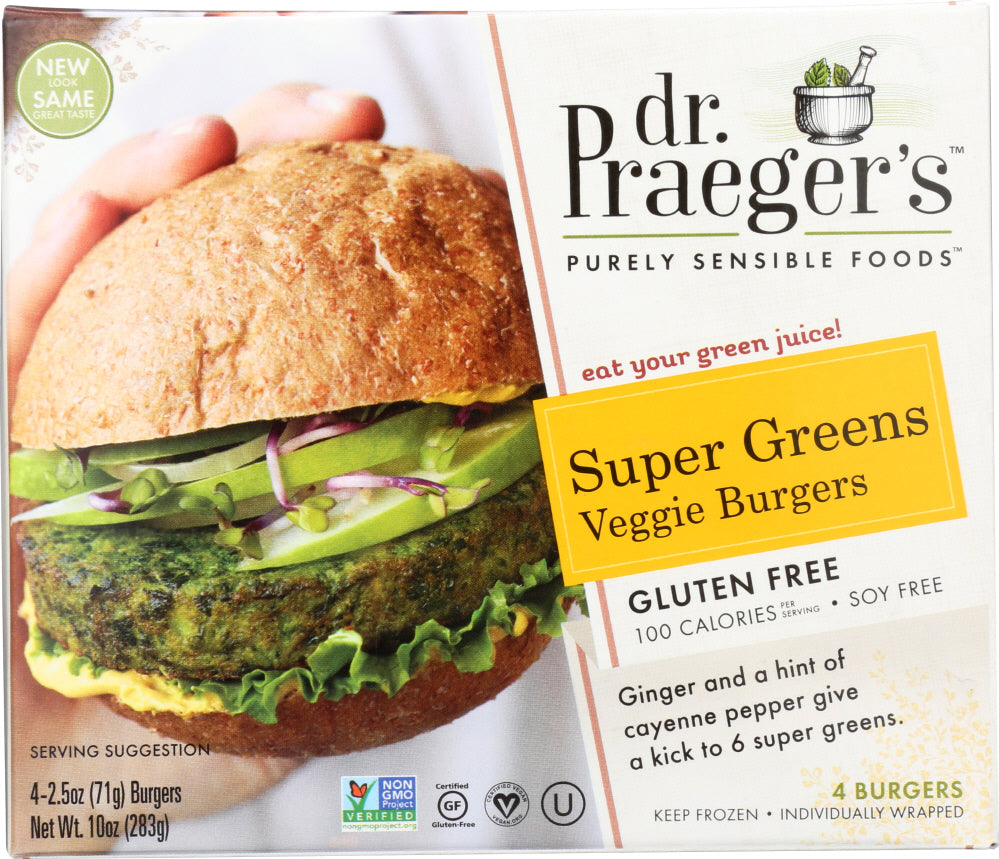 DR PRAEGER: Super Greens Veggie Burgers, 10 oz