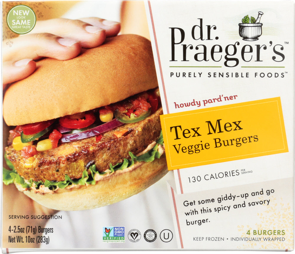 DR PRAEGER: Tex Mex Veggie Burgers, 10 oz