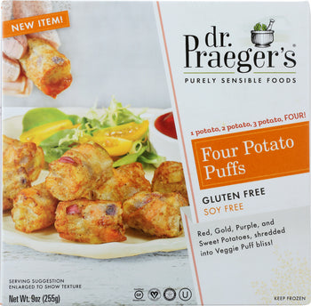 DR PRAEGER: Four Potato Puffs, 9 oz