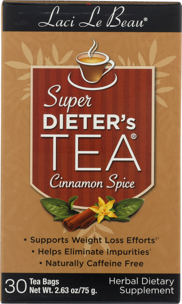 LACI LE BEAU: Super Dieter's Tea Cinnamon Spice 30 Tea Bags, 2.63 Oz