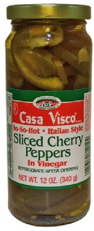 CASA VISCO: Sliced Cherry Pepper, 12 oz