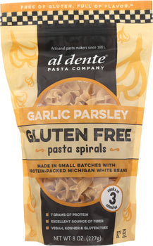 AL DENTE: Garlic Parsley Gluten Free Pasta Spirals, 8 oz