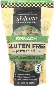 AL DENTE: Gluten Free Spinach Pasta Spirals, 8 oz