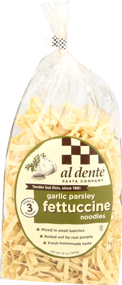 AL DENTE: Garlic Parsley Fettuccine Pasta, 12 oz