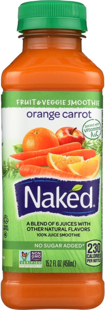 NAKED JUICE: Fruit and Veggie Smoothie Orange Carrot, 15.20 oz