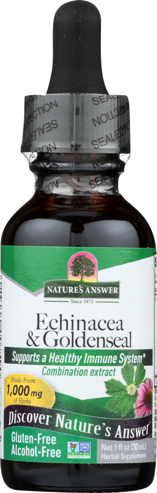 NATURE'S ANSWER: Echinacea & Goldenseal Alcohol-Free 1,000 mg, 1 oz