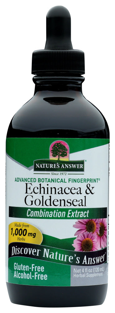 NATURES ANSWER: Echinacea and Goldenseal Alcohol Free, 4 oz